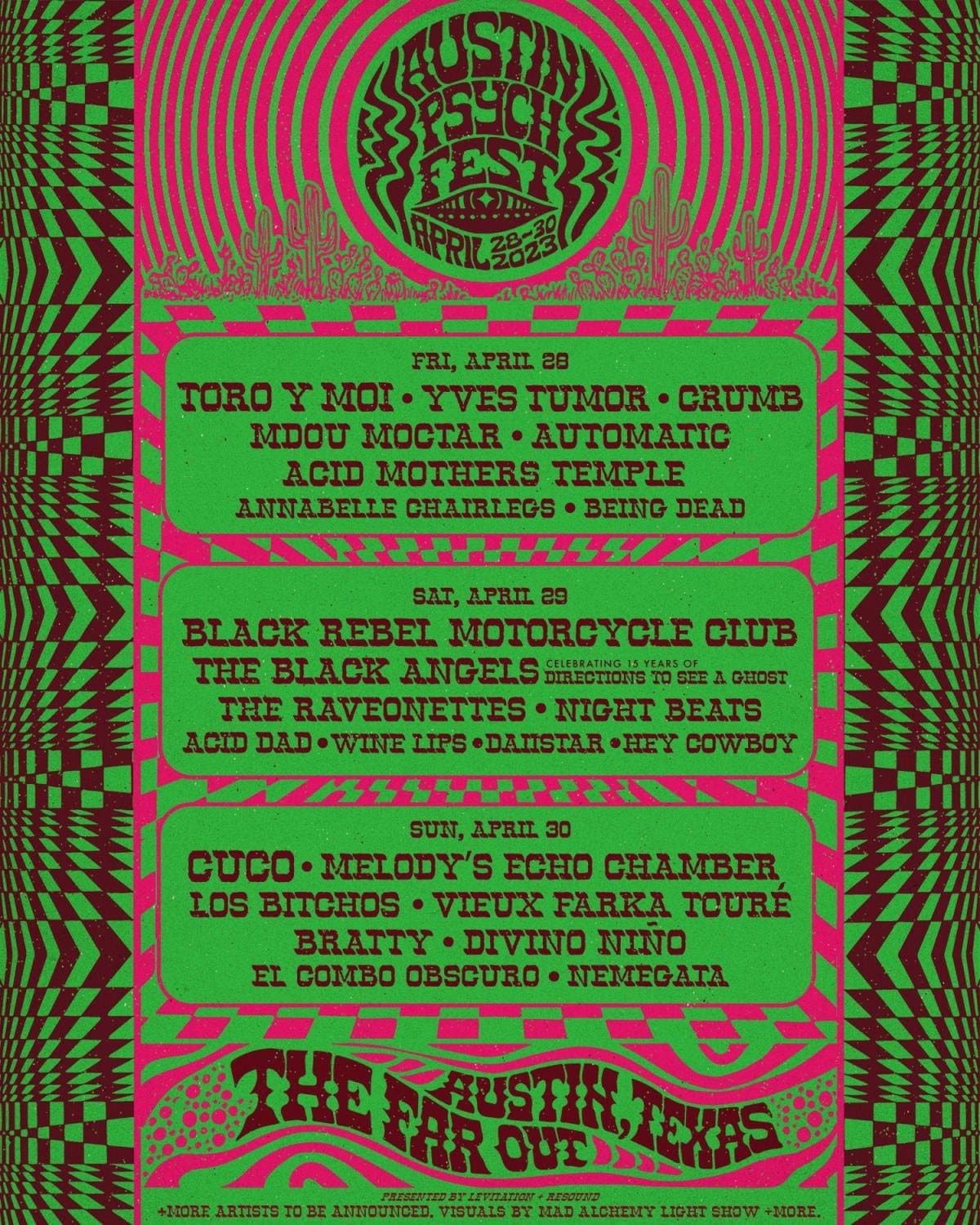 BRMC will be at Austin Psych Fest 2023 on APRIL 29th